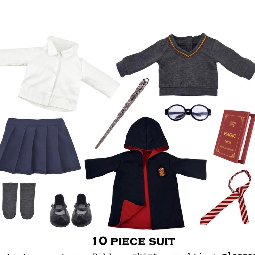 10 piece Harry Potter 18-inch doll clothes